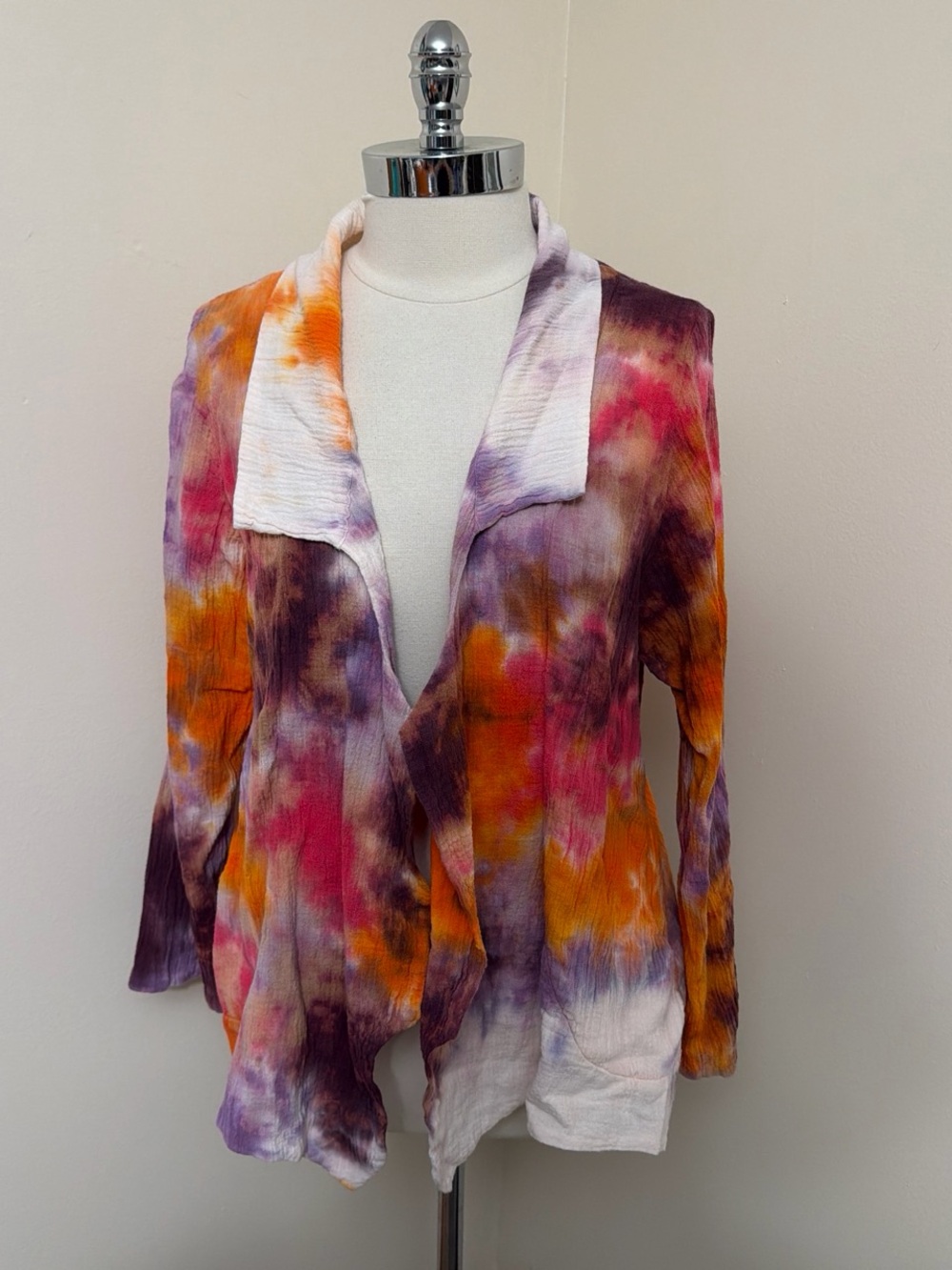 Cynthia Ashby Ice Dye Linen Blend Open Top XS-S
